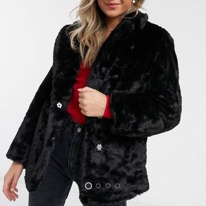 New Look Faux fur coat- size 8 womens